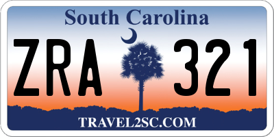 SC license plate ZRA321