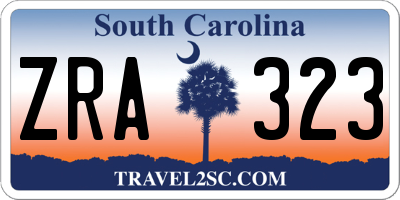SC license plate ZRA323