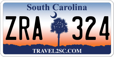 SC license plate ZRA324