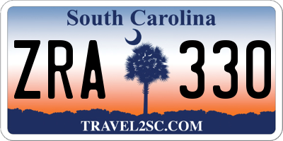 SC license plate ZRA330
