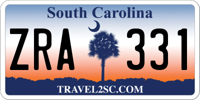 SC license plate ZRA331