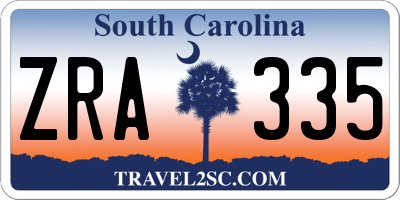 SC license plate ZRA335
