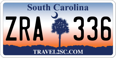 SC license plate ZRA336