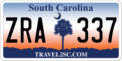 SC license plate ZRA337