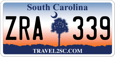SC license plate ZRA339