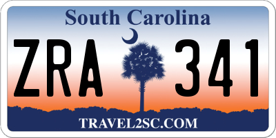 SC license plate ZRA341