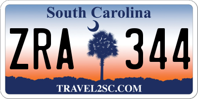 SC license plate ZRA344