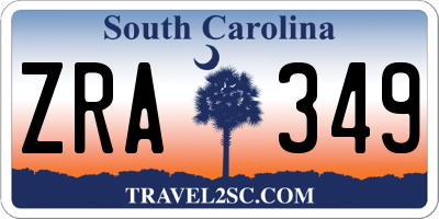 SC license plate ZRA349