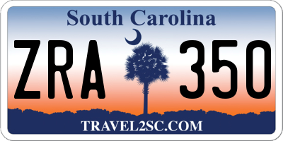 SC license plate ZRA350