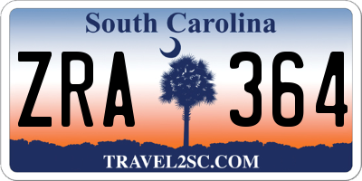 SC license plate ZRA364