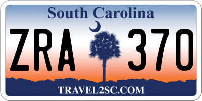 SC license plate ZRA370