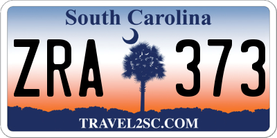 SC license plate ZRA373