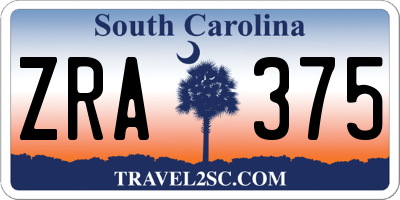 SC license plate ZRA375