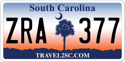 SC license plate ZRA377