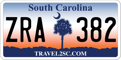 SC license plate ZRA382
