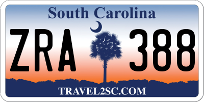 SC license plate ZRA388