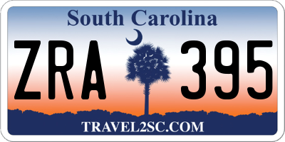 SC license plate ZRA395