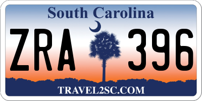 SC license plate ZRA396