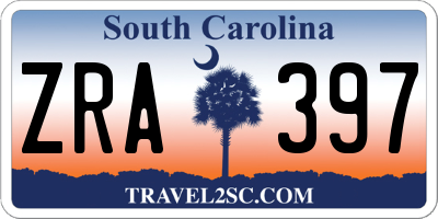 SC license plate ZRA397