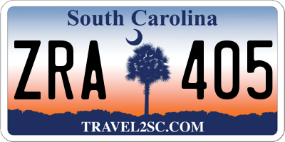 SC license plate ZRA405