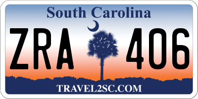 SC license plate ZRA406