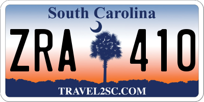 SC license plate ZRA410
