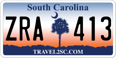SC license plate ZRA413