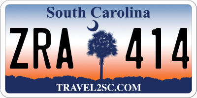 SC license plate ZRA414