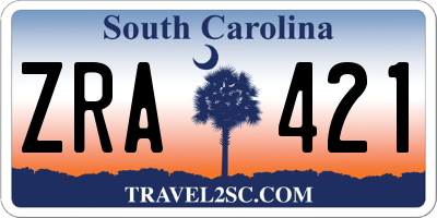 SC license plate ZRA421