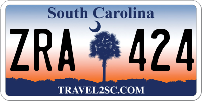 SC license plate ZRA424