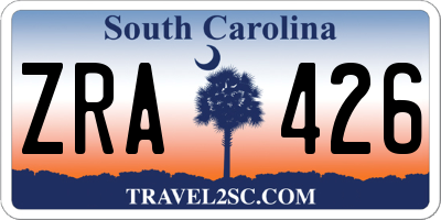 SC license plate ZRA426