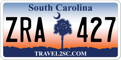 SC license plate ZRA427