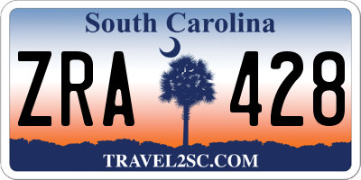 SC license plate ZRA428