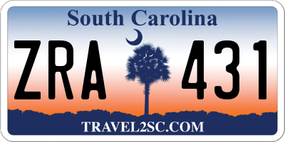 SC license plate ZRA431
