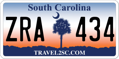 SC license plate ZRA434