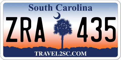 SC license plate ZRA435