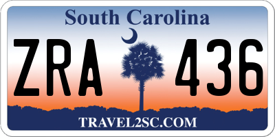 SC license plate ZRA436