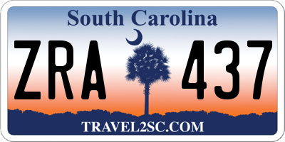 SC license plate ZRA437