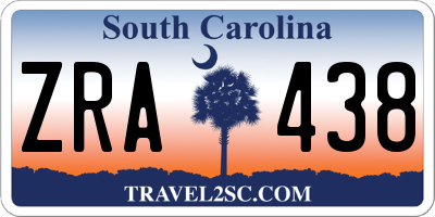 SC license plate ZRA438