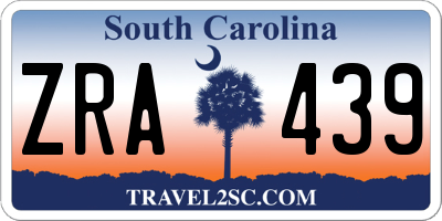 SC license plate ZRA439