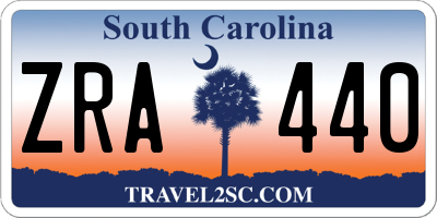 SC license plate ZRA440