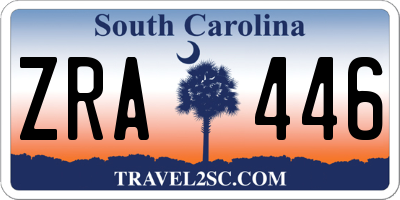 SC license plate ZRA446