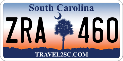 SC license plate ZRA460