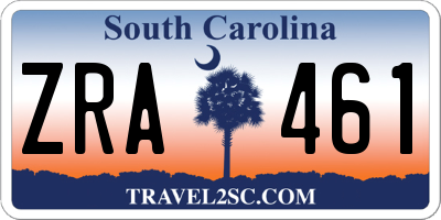 SC license plate ZRA461