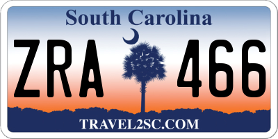 SC license plate ZRA466