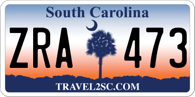 SC license plate ZRA473