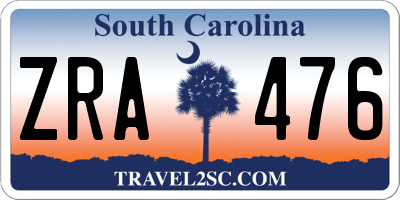 SC license plate ZRA476
