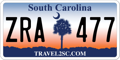 SC license plate ZRA477