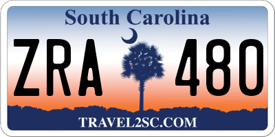 SC license plate ZRA480