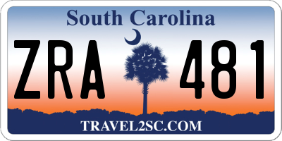 SC license plate ZRA481
